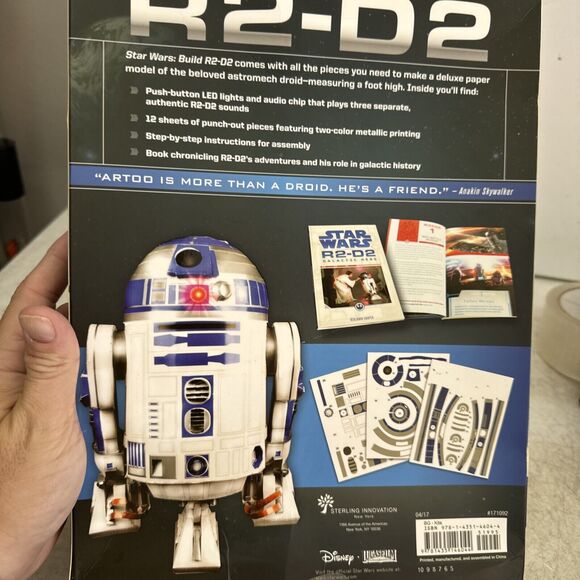 Star Wars Build R2-D2 Paper Craft Model Kit Authentic Sound Module LED Lite 12" - Picture 7 of 9